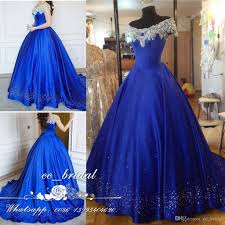 Cinderella Ball Gown Quinceanera Dresses Debutante Crystal 2017 New Puffy Prom Gowns Beads Royal Blue Masquerade Pageant Vesti Ball Dresses Gowns Gowns Dresses
