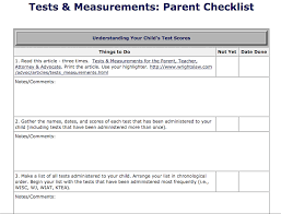Tests Measurements Parent Checklist Wrightslaw