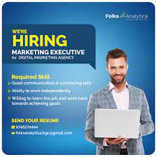 Folks Analytica On Twitter: "We Are Hiring Marketing Executive For Digital  Marketing Agency. Required Skill :- Good Communication And Convincing Skill  Ability To Work Independently Willing To Learn The Job And Work