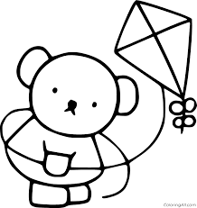 Among us spaceship and astronaut coloring page. Boris Bear Playing A Kite Coloring Page Coloringall