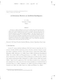 Pdf A Literature Review On Artificial Intelligence