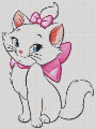 Simple cat cross stitch pattern. This Listing Is A Pdf File Of The Pattern Cat Marie Not The Finished Produc Bordado Ponto Cruz Infantil Bordado Ponto Cruz Pontos Cruz Para Desenhos Da Disney