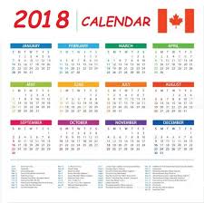 Canada 2018 Calendar With Holidays List Calendar Template Editable Calendar Calendar 2018