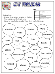 Feelings, emotions and moods pdf exercises and handouts to prrint. My Feelings Worksheet Emotional Literacy Teaching Resources Child Therapy Activities Social Emotional Learning Emotions Activities