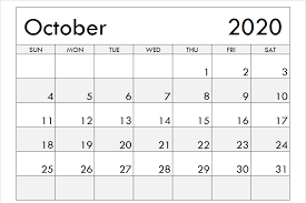 Printable Blank Calendar October 2020 Holidays In 2020 Free Printable Calendar Templates October Calendar Printable Calendar Template