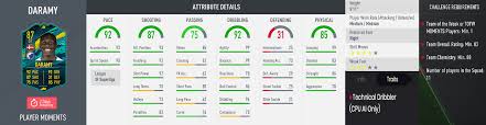 View his overall, offense & defense attributes, compare him with other players in the game. Player Moments Daramy Sbc Req Stats Fifa