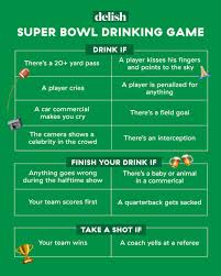 Our Super Bowl Drinking Game Will Get The Whole Team Buzzed Super Bowl Drinking Game Super Bowl Drinks Drinking Games