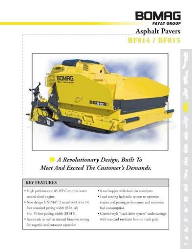 BOMAG BF 814 Asphalt Paver