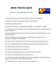 Answers to the beer quiz. Beer Trivia Quiz Trivia Champ