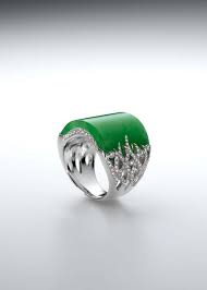 Samual Kung Jade And Diamond Ring In White Gold Jewelry Jewelery Beautiful Jewelry