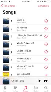 top songs chart on apple music kanye