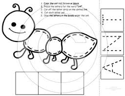 This will open the file in pdf format. Ant Cut And Paste Worksheets To Color And Trace By The Treasured Schoolhouse