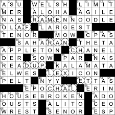 La respuesta a este rompecabezas es. 0130 18 Ny Times Crossword Answers 30 Jan 2018 Tuesday Nyxcrossword Com