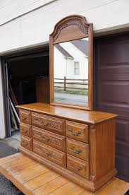 Sumter Cabinet 1970 S Distressed Oak Carved 9 Drawer Dresser Hanging Mirror Diy Bedroom Storage Bedroom Furniture Design Minimalist Bedroom Design