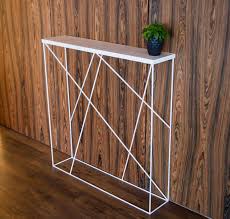 White Console Table Narrow Console Table Entryway Table Narrow Table Oak Console Table Modern Industrial Minimalistic White Console Table Narrow Console Table Oak Console Table This narrow console table elongates any room with its slim features.