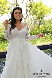 Off Shoulder Lace Sleeves Chiffone Skirt In This On Of A Kind Plus Size Wedding Gown Plu Plus Size Wedding Gowns Wedding Dresses Plus Size Plus Size Wedding