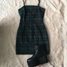Green Plaid Dress Is Available Now Green Plaid Dress Plaid Outfits Plaid Dress