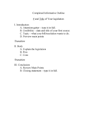 Preview of 3 main points: 43 Informative Speech Outline Templates Examples