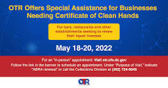 OTR Offers Special Assistance for Businesses Needing A Certificate ...