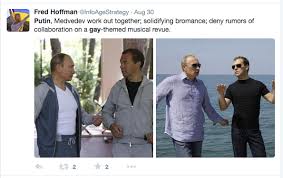 Russian president vladimir putin and prime minister dmitry medvedev exercise in a gym at the they did not discuss politics as usual, but they shared a full workout session, lifted weights, and had. Lots Of People Think Putin And Russian Pm Look Like A Gay Couple In These Photos