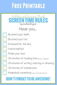 Holiday And Summer Rules For Screen Time Free Printable Manage Screen Time For Kids Setting Sc Screen Time For Kids Screen Time Rules Screen Time Rules Kids