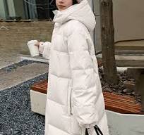 UTSJKR Women's Winter Puffer Jacket Warm Long Sleeve Hooded Down Coat Thick  Padded Outerwear White S