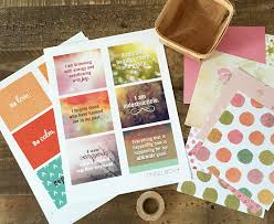 Quotes + embellishments (stickers, paper bits, etc. Printable Affirmation Cards Pamper Your Self Esteem Tinselbox