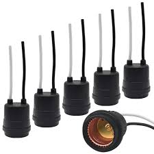 E27 Lamp Holder Bayonet to Screw Adaptor Set Black