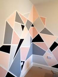 20 Amazing Geomatric Wall Art Paint You Can Try Tape Wall Art Bedroom Wall Paint Diy Wall Painting