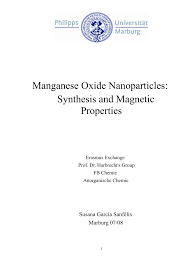 Green synthesis, nanoparticles, curcumin, curcuminaniline, soxhlet extraction, antimicrobial activity. Pdf Manganese Oxide Nanoparticles Synthesis And Magnetic Properties