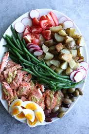 Salmon Nicoise Salad With Dijon Vinaigrette In 2020 Yummy Salad Recipes Salmon Nicoise Salad Nicoise Salad