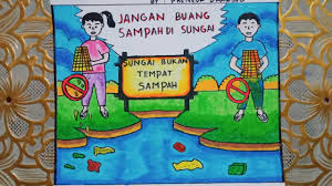 Yang membedakan mungkin hanya di ukuran saja. Cara Menggambar Poster Kebersihan Lingkungan Jagalah Kebersihan Sungai Youtube