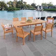 Fob price get latest price modelcf609 certification tuv, bv, sgs capablesgs,tuv,bv min.order5 sets brand namefoshan ciao furniture brief descriptionteakwood. Solid Teakwood 9 Piece Outdoor Dining Set With Extendable Table Cambridge Casual