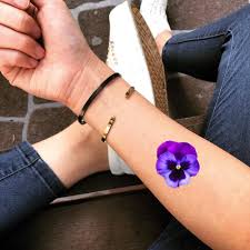 This is a perfect design for a sister tattoo. Violet Flower Temporary Tattoo Sticker Ohmytat