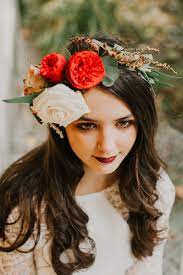 Bohemian Music Inspired Folk Wedding Ideas With A Floral Bridal Hat Folk Wedding Wedding Stylist Boho Wedding Hair