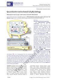 Quantitative mitochondrial physiology