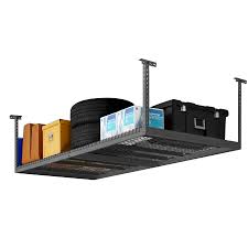 Newage Products Versarac 48 In W X 96 In D Gray Steel Overhead Garage Storage Lowes Com Ceiling Storage Rack Ceiling Storage Newage Products