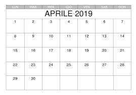 Calendario Aprile 2019 Da Stampare T