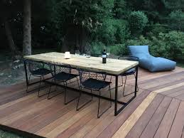 Esstisch Eiche Massiv Gartentisch Terrassentisch Eichenbalken Altholz Interieur Terrassen Tische Terrassentisch Gartentisch