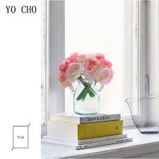 With exquisite artificial flower arrangements in shades of white, pink and red, floral bouquets and twigs lend a fresh touch to your room. Yo Cho Faux White Roses Artificial Flowers Silk Flora For Wedding Decoration Winter Fake Hydrangea Flores For Home Decor Autumn Artificial Dried Flowers Aliexpress