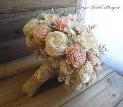 Purchase modern design geometric table centerpiece vases and wedding flower stands from efavormart. Rustic Blush Pink Wedding Bouquet Sola Flowers Burlap Lace Etsy Wedding Bouquets Pink Blush Pink Weddings Wedding Bouquets