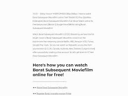 Some tv shows are also available to stream online. Watch Borat Subsequent Moviefilm Hd Full Movie Online Free