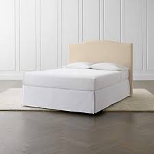 The bed frame with headboard and footboard can provide strong steel support for increased mattress life without the need for a box spring and allows for valuable under bed storage. Colette Upholstered Headboard Without Nailheads 52 5 Crate And Barrel