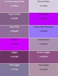 Arti warna merah biru hijau kuning hitam ungu coklat orange pink putih emas, abu abu tua warna tersier adalah campuran salah satu warna primer dan sekunder, contohnya warna coklat. 57 Macam Macam Warna Ungu Yang Perlu Kalian Tahu