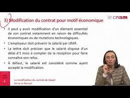 Votre accord est indispensable, le contrat entre vous et votre employeur ayant la même force que la loi (art. La Modification Du Contrat De Travail Youtube