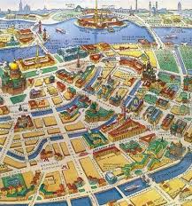 Monuments, musées, parcs, hébergements, bars, cafés et lieux où sortir. Map Of St Petersburg Russia Beautiful Colors Clear And Nice Pespective Tourist Map St Petersburg Russia Petersburg