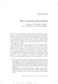 Critique papers require students to conduct a critical analysis of another piece of writing, often for psychology. Pdf The Formulaic Revolution Song And The Popular Memory Of The Mozambican Liberation Struggle Paolo Israel Academia Edu