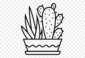 Seamless pattern with black and white cactus and succulents on biege pink background. Cactus Gardening Plant Pot Icon Black And White Cactus Clipart Stunning Free Transparent Png Clipart Images Free Download