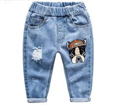 Free Shipping Children Casual Wear Pants Funny Trousers Elastic Pant Girls Jeans Fashion Jeans Kids Boys Ripped Jeans
