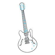 These shapes outline the body of the guitar. How To Draw A Guitar Really Easy Drawing Tutorial Drawing Tutorial Easy Easy Drawings Drawing Tutorial